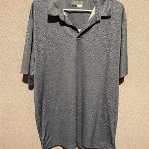 PGA Tour Men's Blue Patterned Polo Shirt